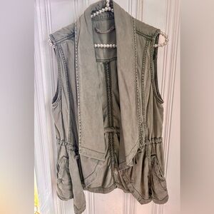 Max Jeans Olive Green Utility Vest